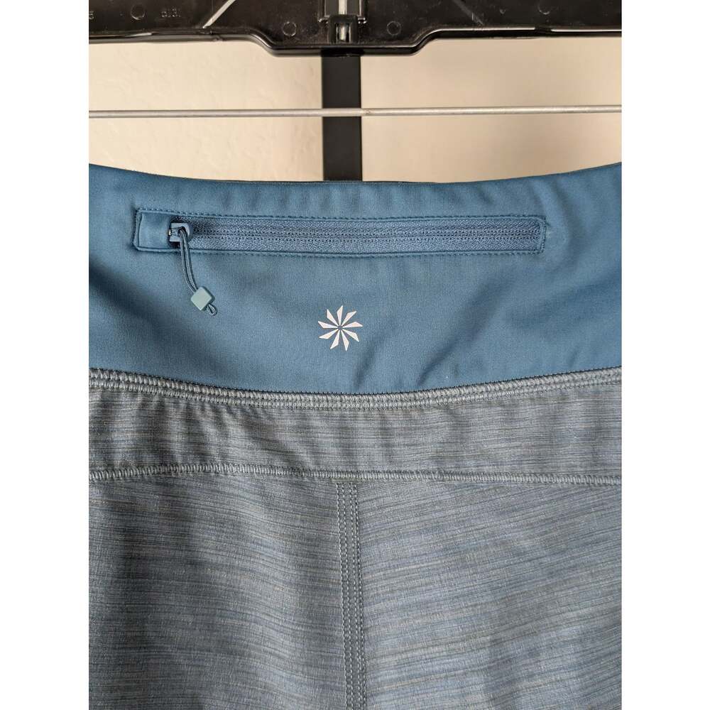 Athleta size Small Run With It Textured 3.5 Inch Shorts Teal Blue Green - Picture 6 of 7